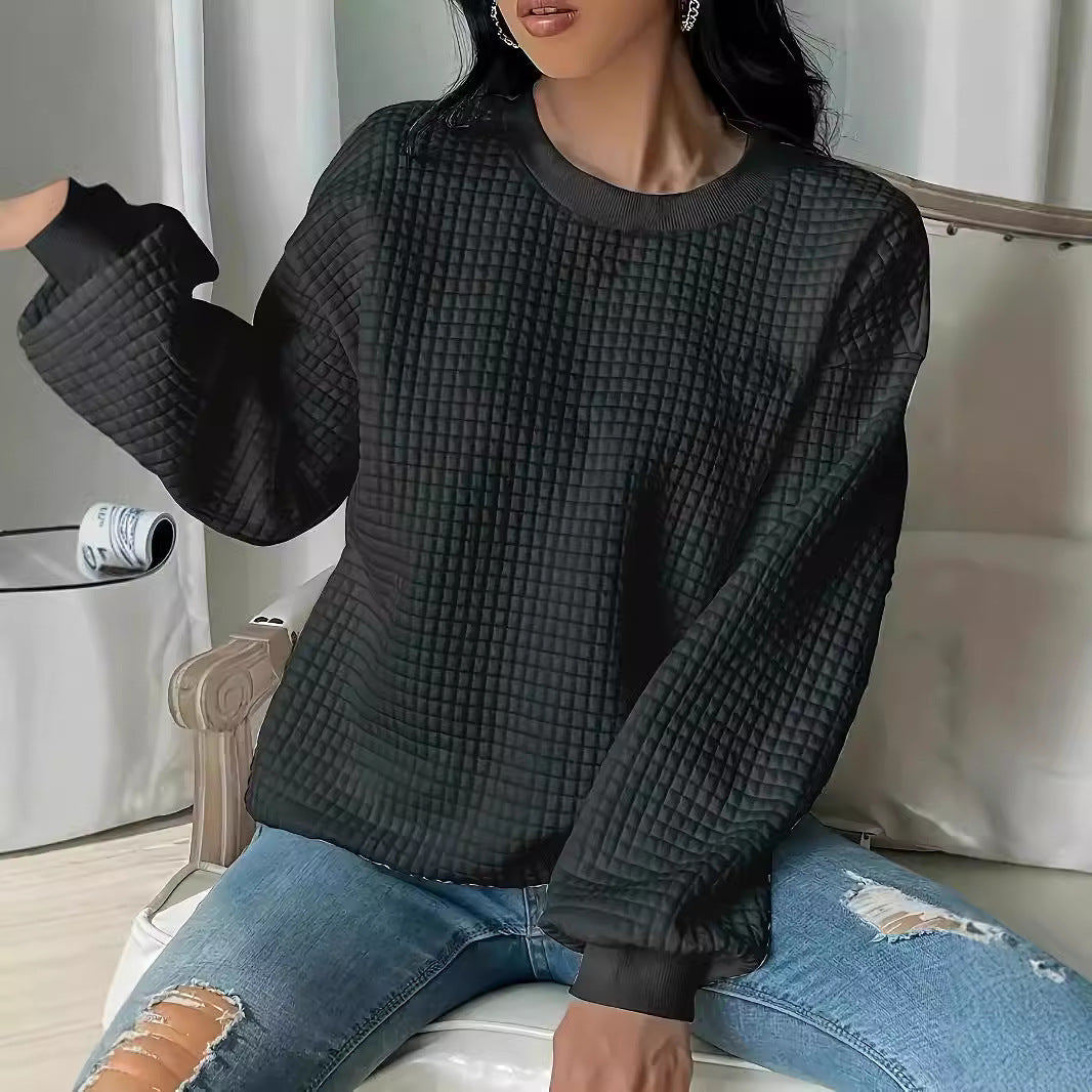 Damen Casual Oversized Pullover mit strukturiertem Design Sovae