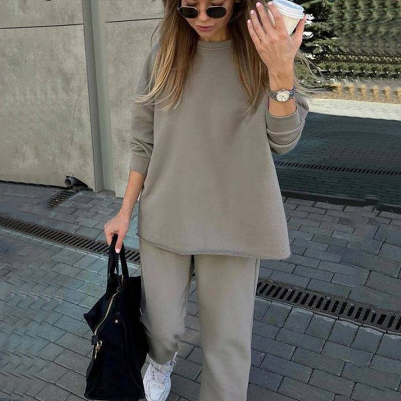 Damen lässiges Set mit oversized Pullover und bequemen Jogginghosen Sovae
