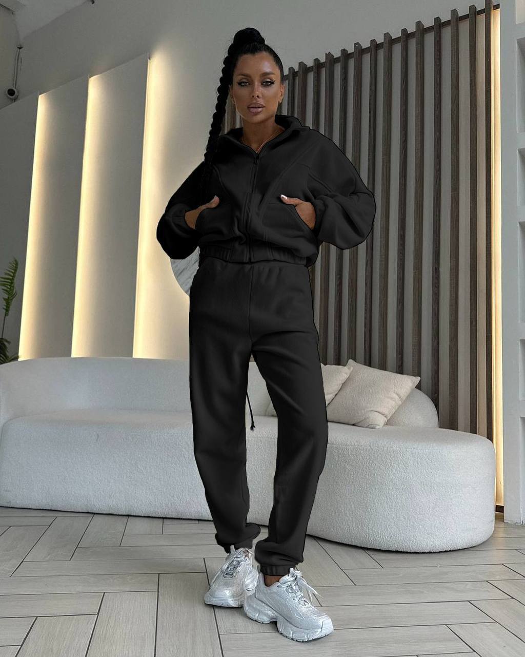 Damen bequemer und modischer Jumpsuit mit tiefem V-Ausschnitt Sovae