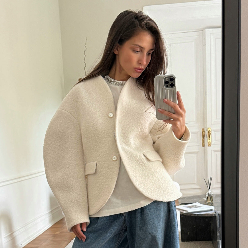 Damen Chic Oversized Blazerjacke Sovae