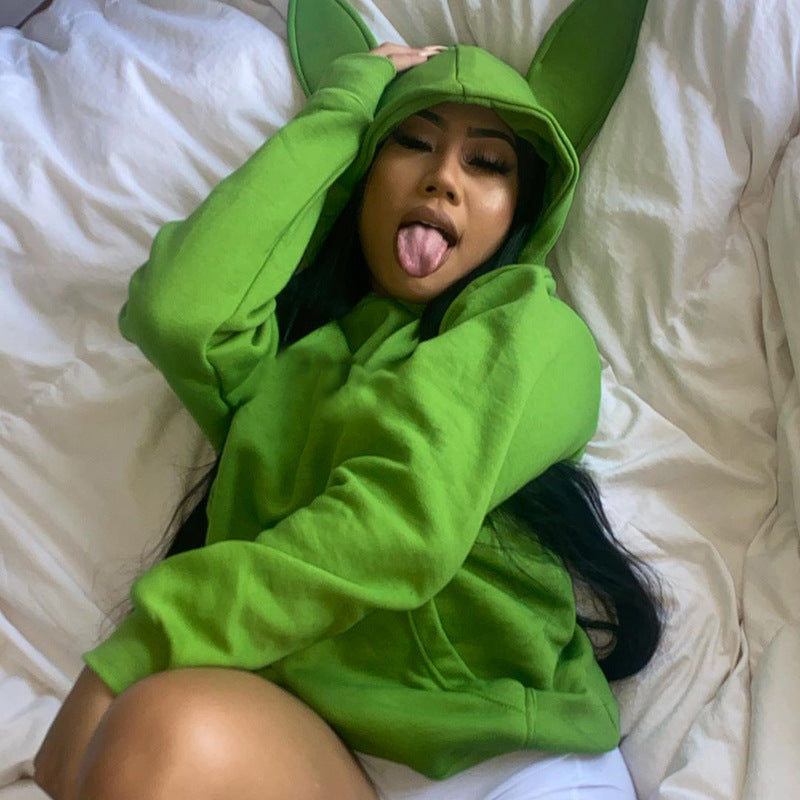 Damen Hoodie mit tierischen Ohren Sovae