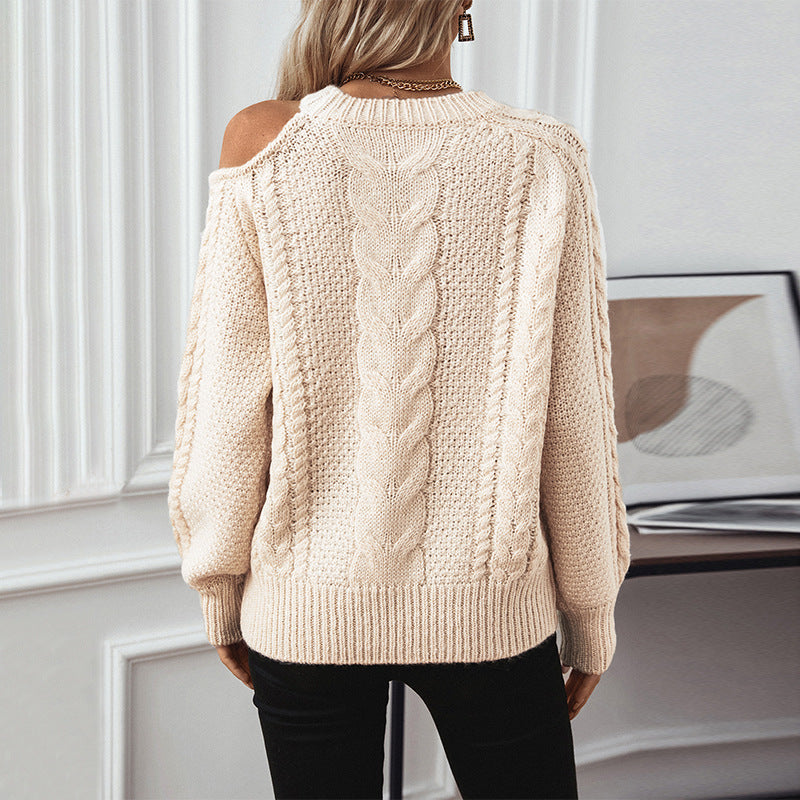 Damen Grobstrickpullover mit eleganter Struktur und modischen Puffärmeln Sovae