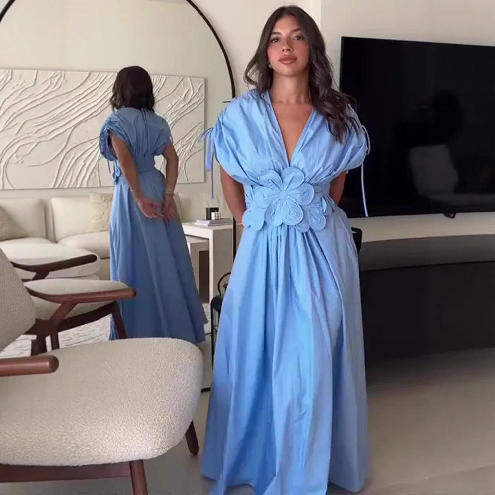 Damen Sommerkleid mit floralem Rüschendesign Sovae