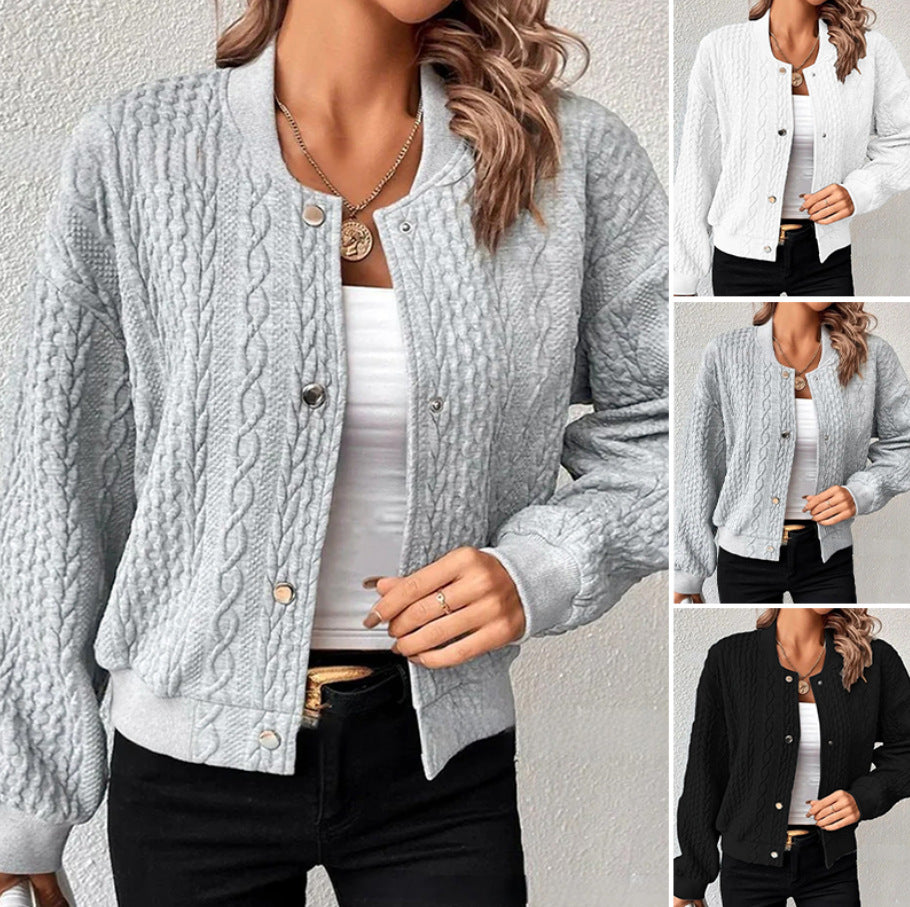 Damen modische Strickjacke mit Knopfleiste Sovae