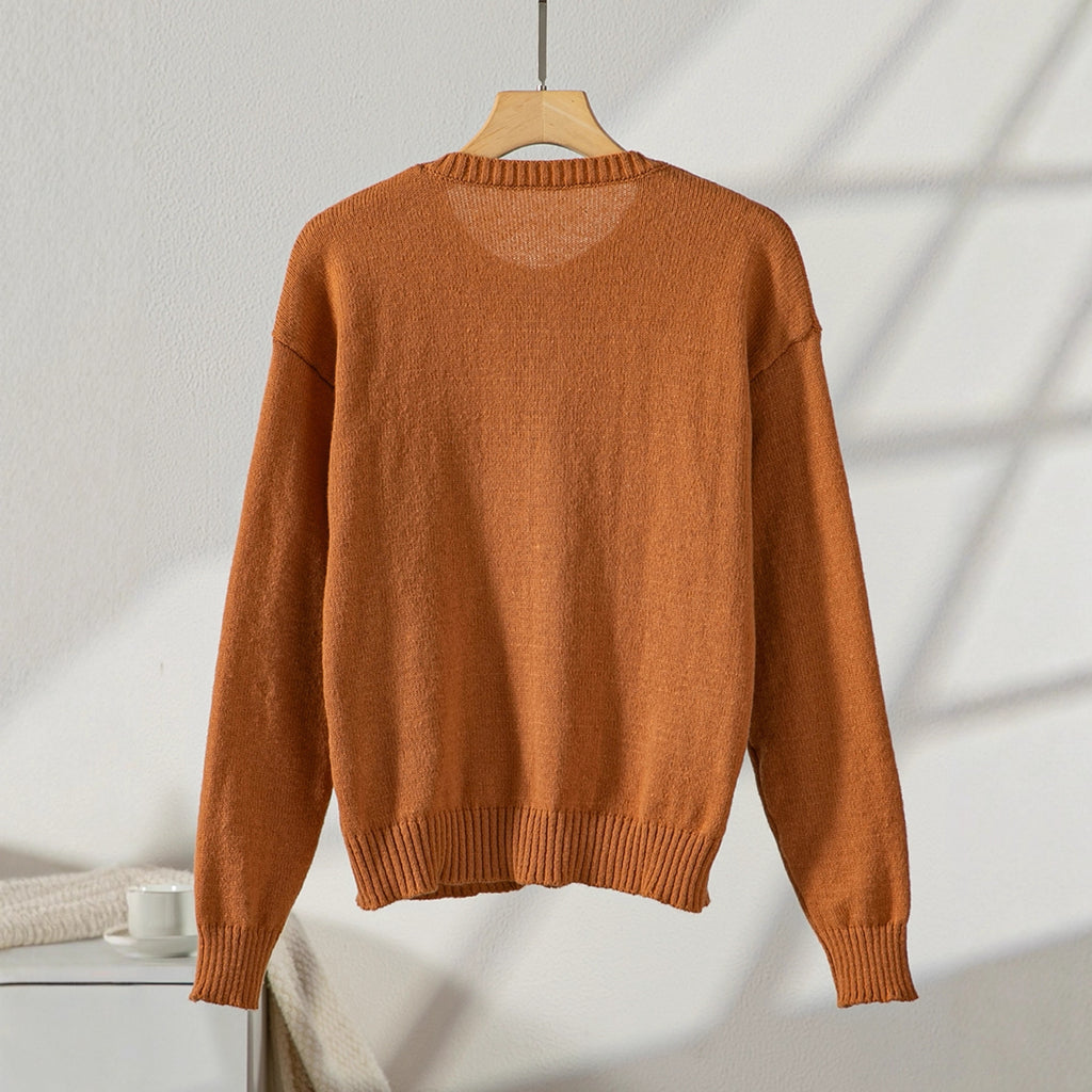 Damen elegante Strickjacke mit Knopfdetails und praktischen Taschen Sovae