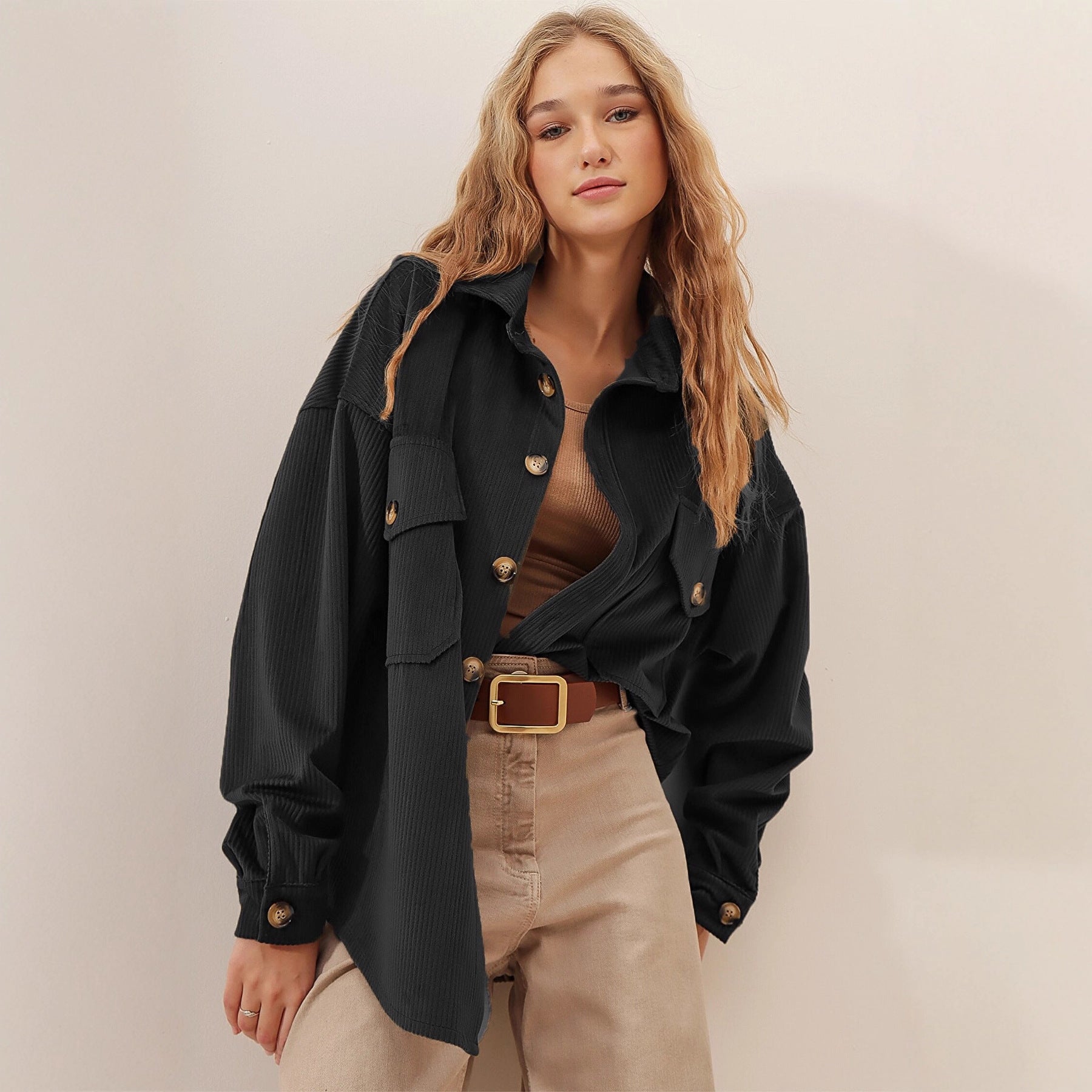 Damen Oversized Kordjacke Sovae