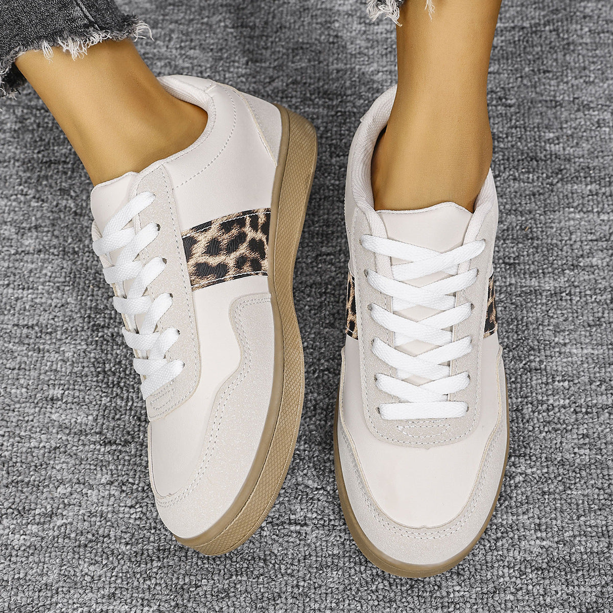 Damen Sneaker mit modischem Leopardenmuster Sovae