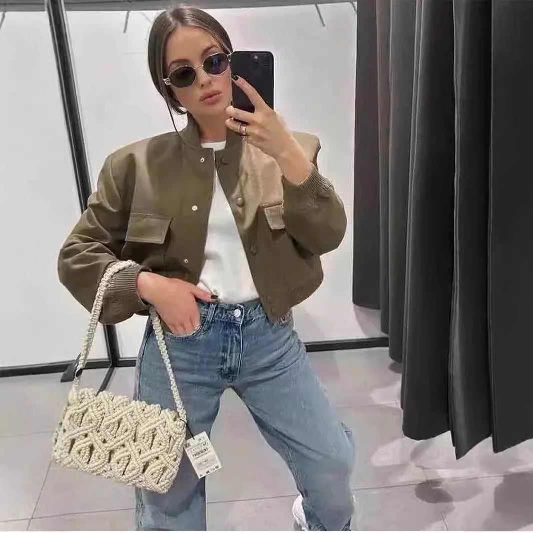 Damen Bomberjacke mit stylischem Schnitt und praktischen Taschen Sovae