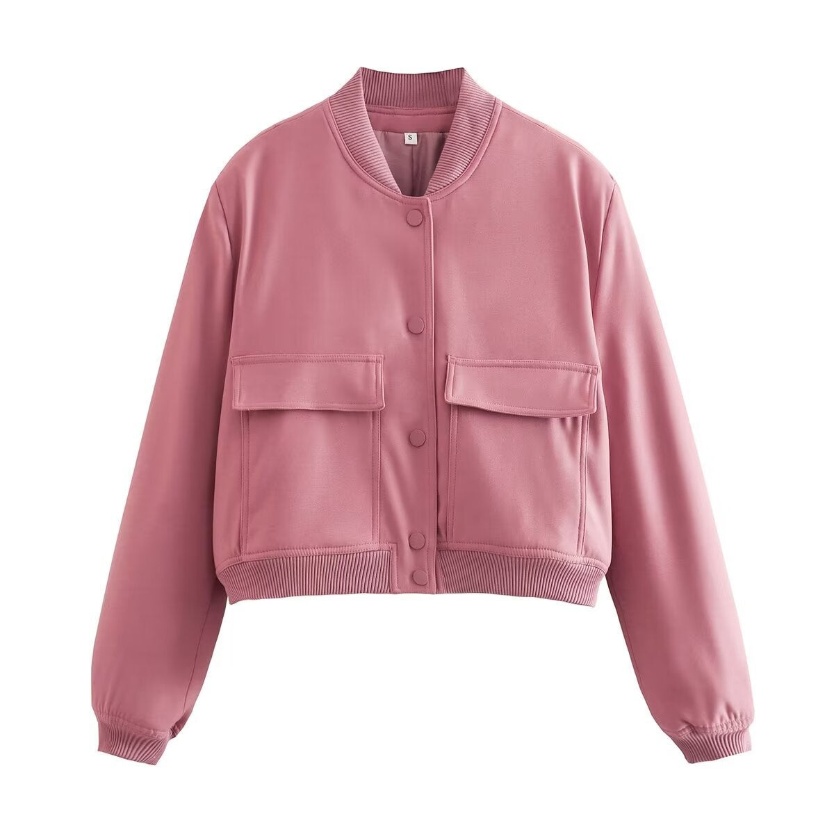Damen modische cropped Jacke mit animalischem Muster und praktischen Taschen Sovae