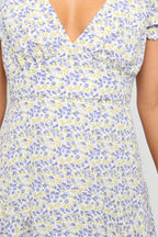 Damen Blütenreiches Wickelkleid Sovae