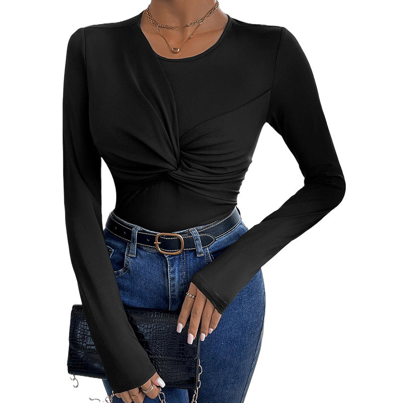 Damen Langärmliger Body mit innovativem Knotendesign Sovae