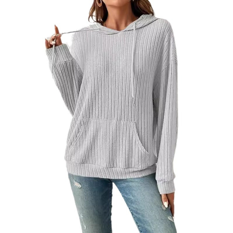 Damen Langärmliger Kapuzenpullover Sovae