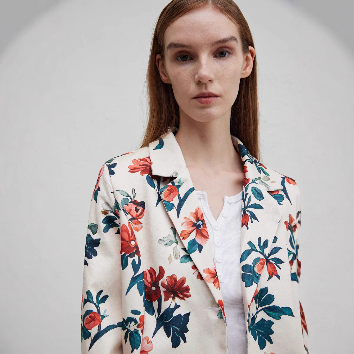 Damen Blazer mit floralem Muster Sovae