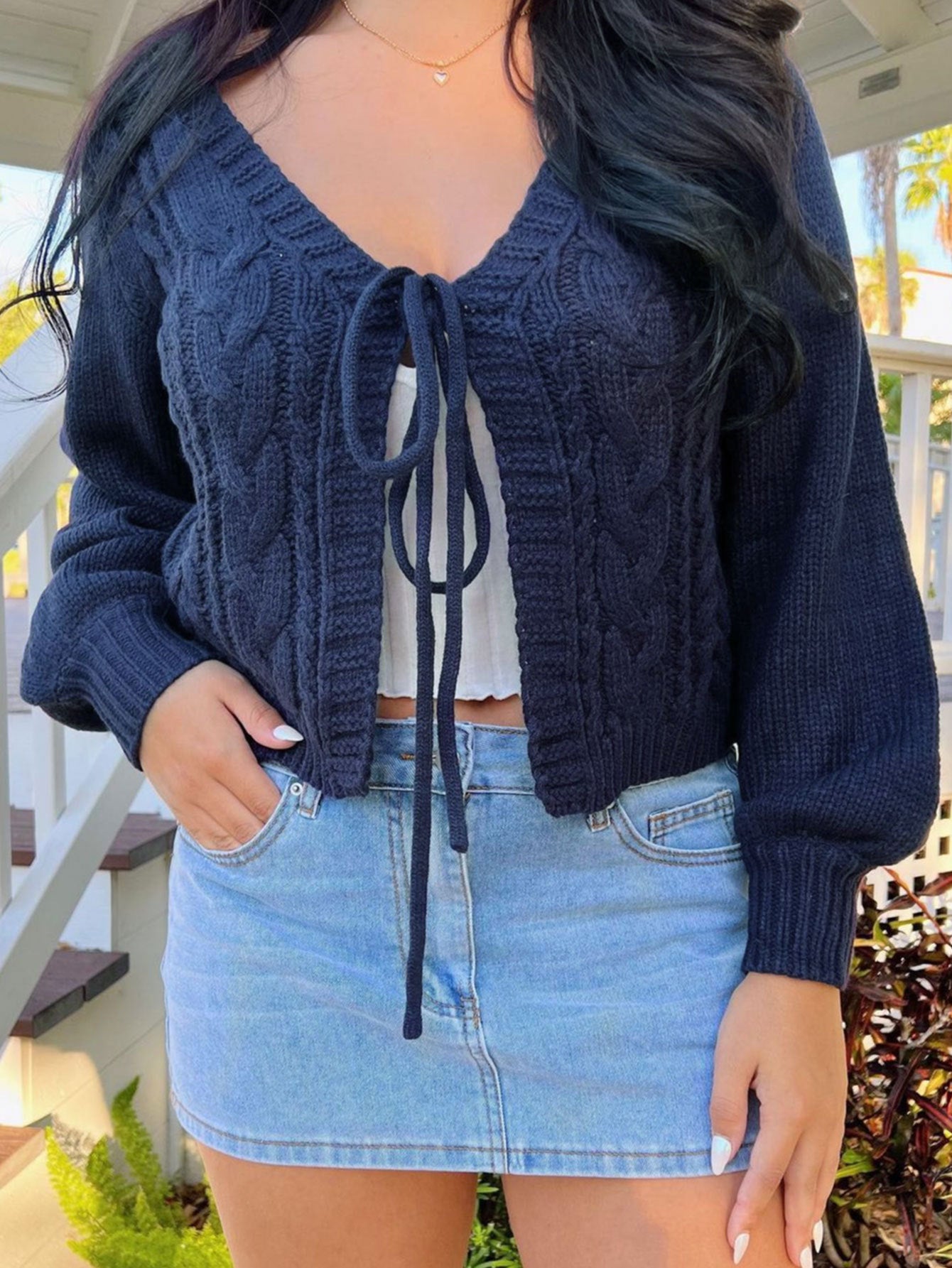 Damen Grobstrickjacke mit tailliertem Schnitt Sovae