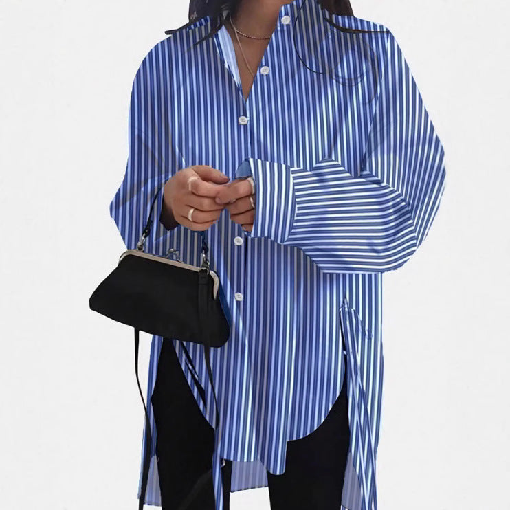 Damen Langärmlige Bluse mit floralen Mustern Sovae