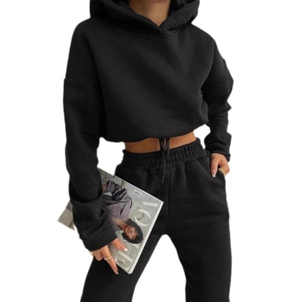 Damen cropped Hoodie und Jogginghose Set Sovae