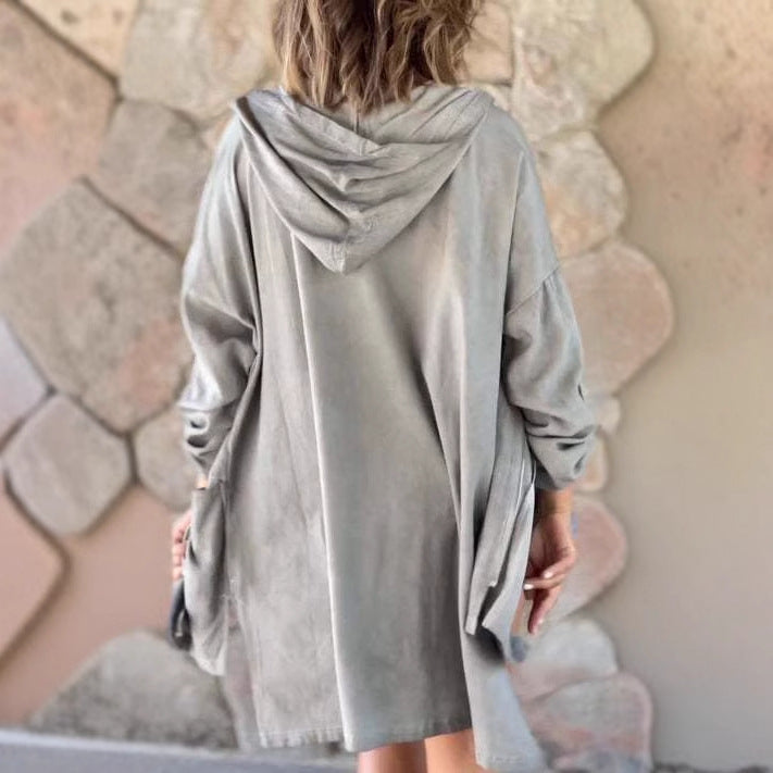 Damen lässige Zip-Hoodie-Jacke mit Taschen Sovae