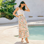 Damen Boho Maxi-Rock mit voluminösem Schnitt Sovae