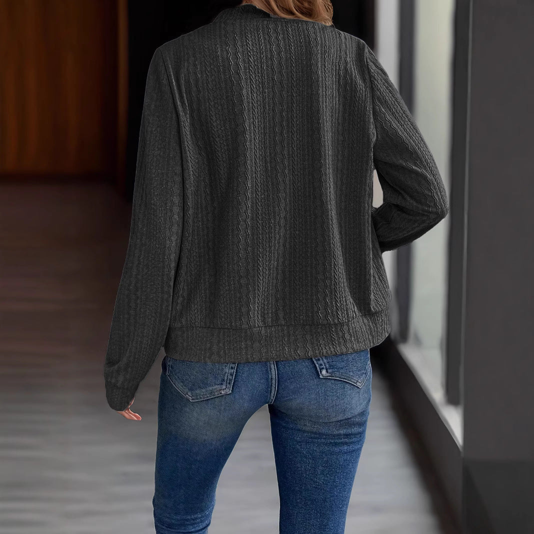 Damen Strickjacke mit Reißverschluss und strukturiertem Design Sovae