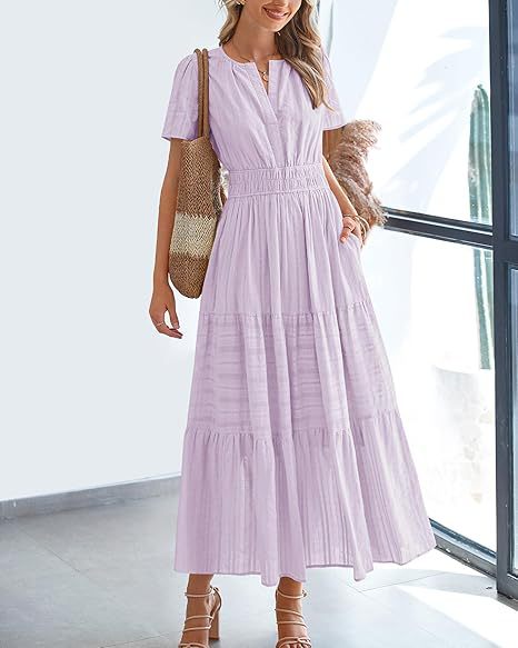Damen Maxikleid mit voluminösem Rock Sovae