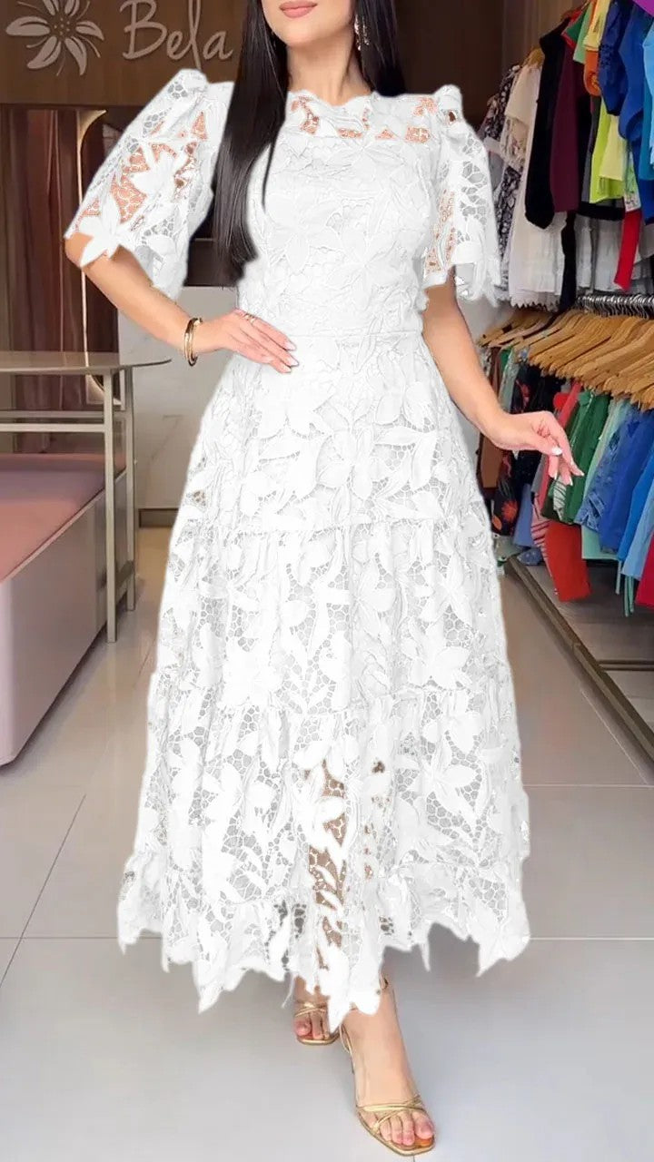 Damen Maxikleid aus eleganter Spitze Sovae