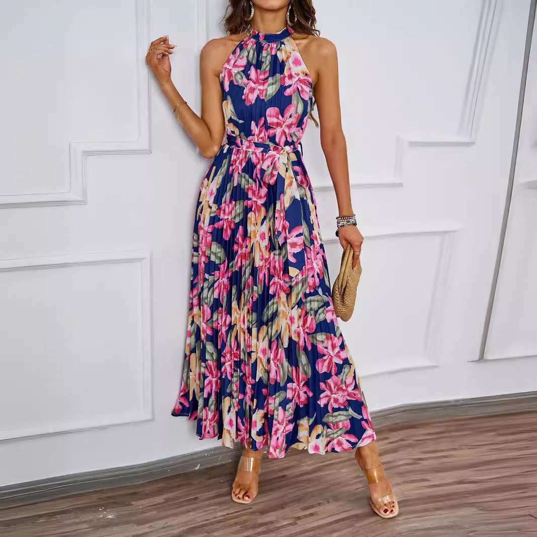Damen elegantes Maxikleid mit floralem Design und harmonischem Schnitt Sovae