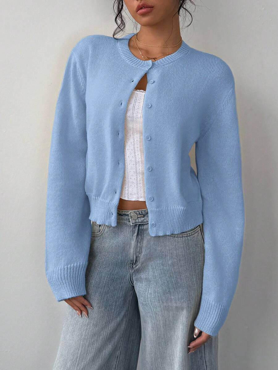 Damen lässige Strickjacke mit Knöpfen Sovae