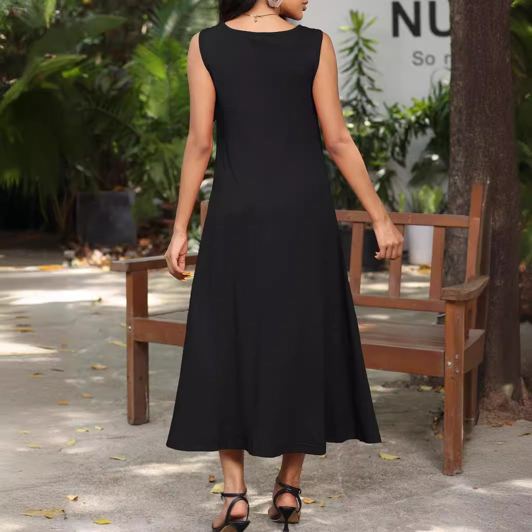 Damen lässiges Maxikleid mit großzügigen Taschen und elegantem Schnitt Sovae