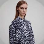 Damen Langärmliges Hemd im Leopardenmuster Sovae