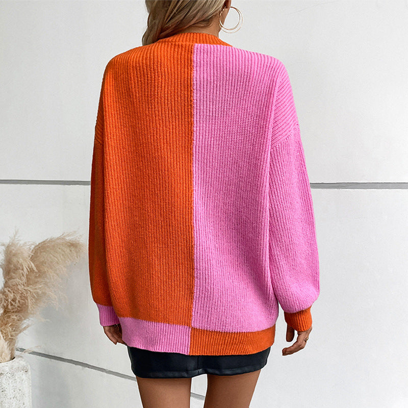 Damen lässige Strickjacke mit asymmetrischem Design und strukturiertem Strick Sovae