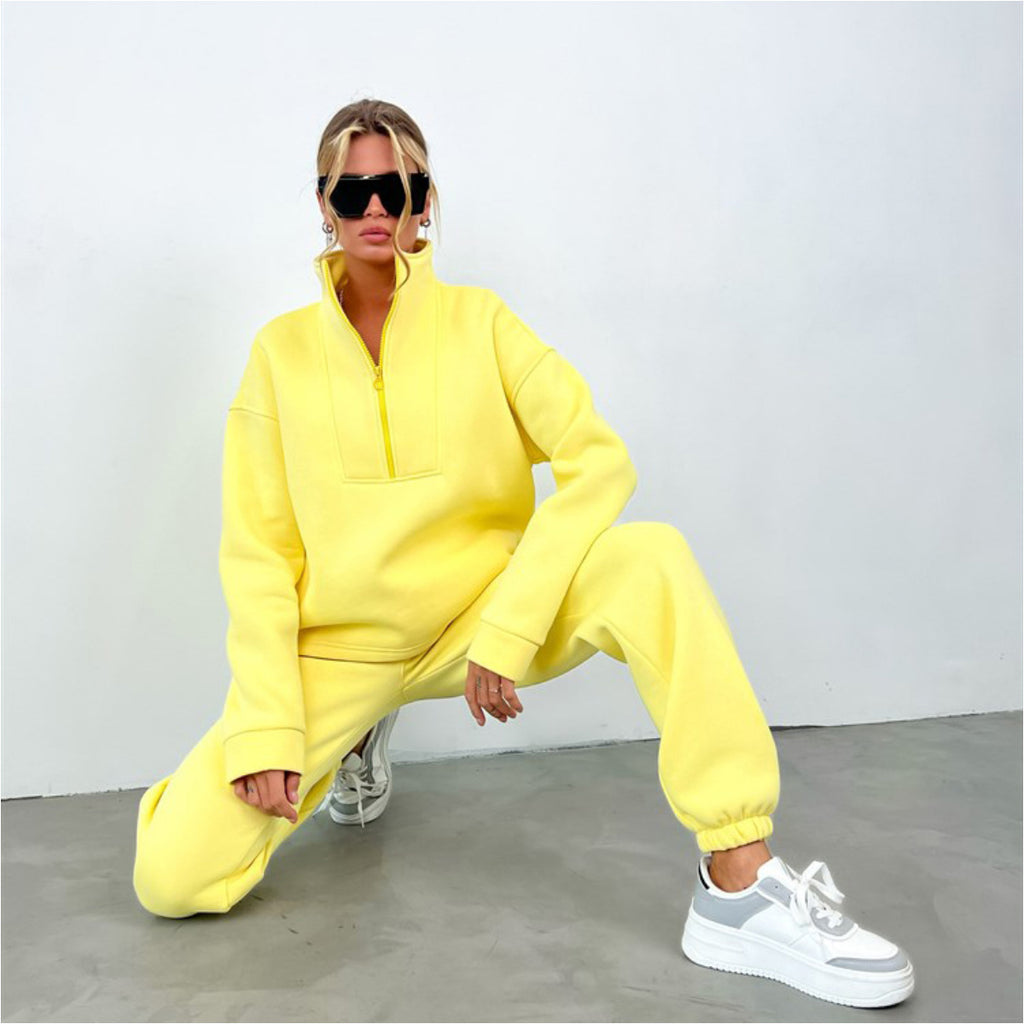 Damen Sportliche Pullover-Set mit hohem Kragen Sovae