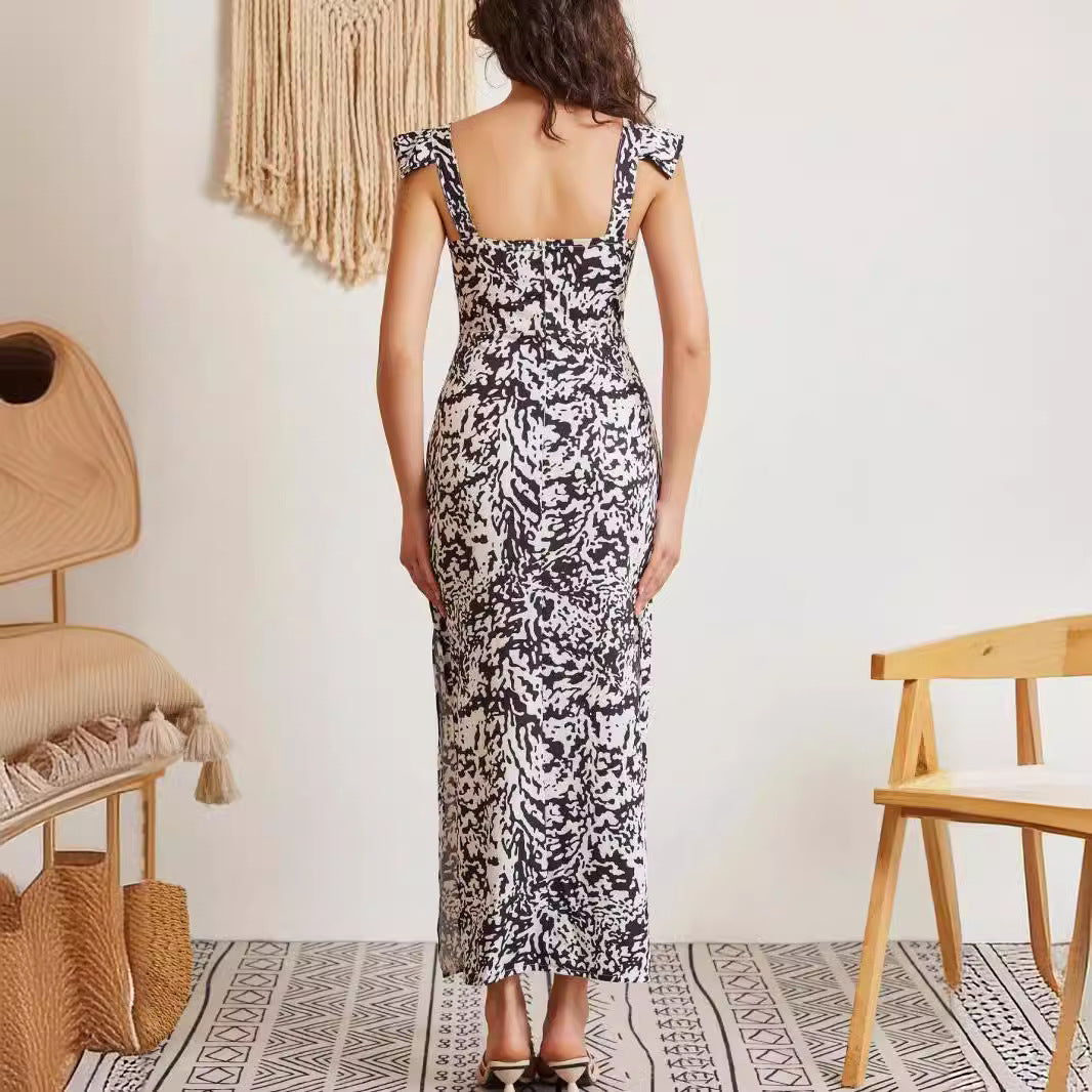 Damen Elegantes Maxikleid mit Rüschendetails Sovae
