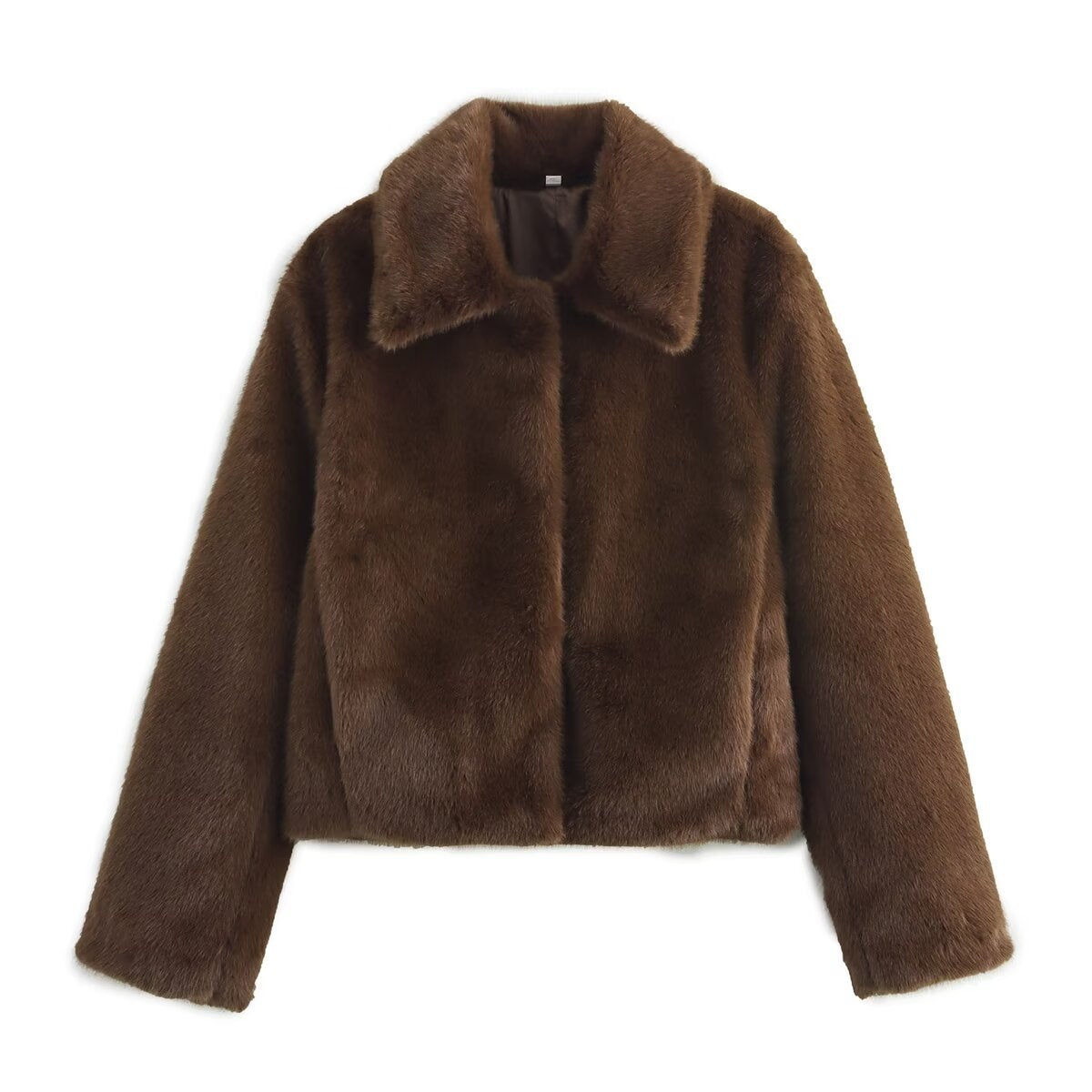 Damen gemütliche und stylische Kurzjacke aus Kunstfell Sovae
