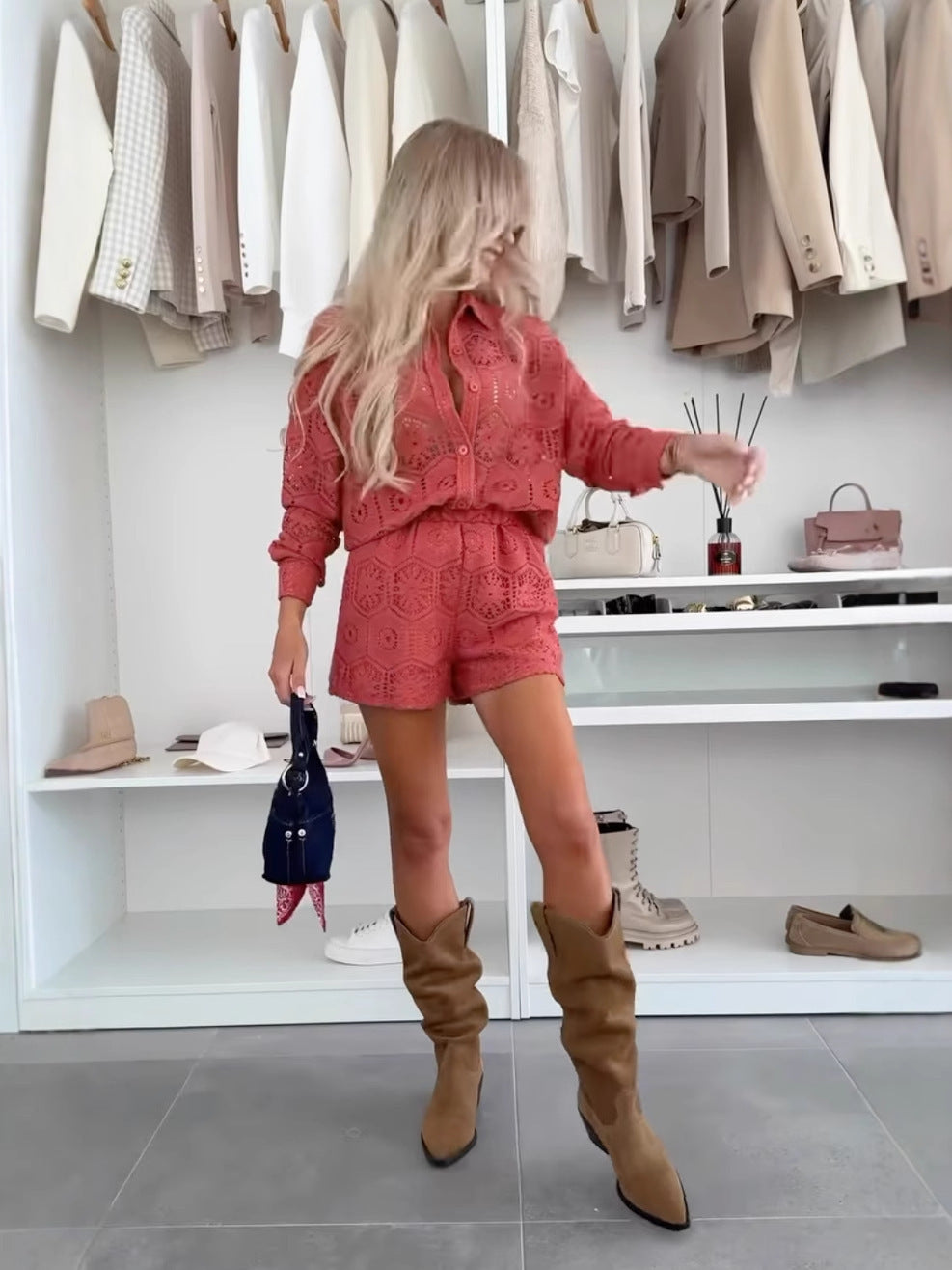 Damen Spitze Bluse mit transparenten Details Sovae