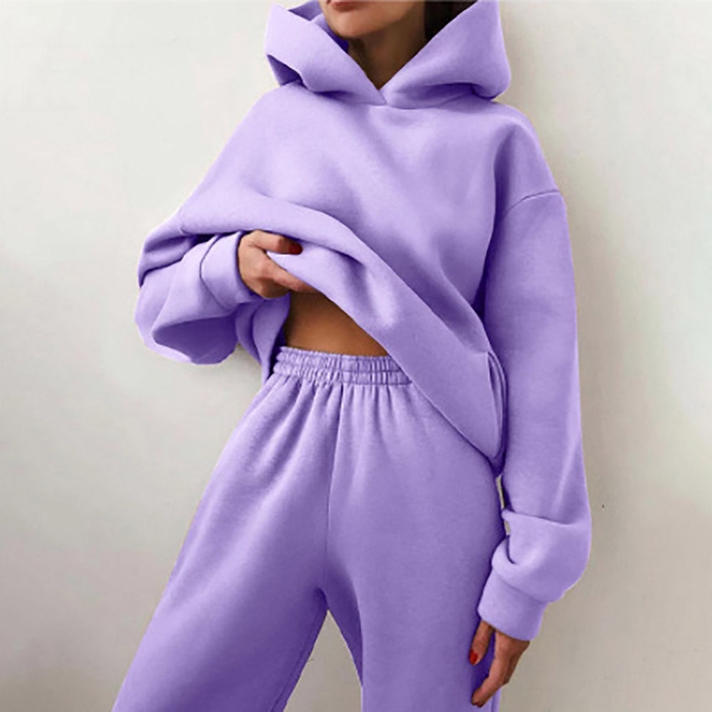 Damen gemütliches Hoodie- und Jogginghose-Set Sovae