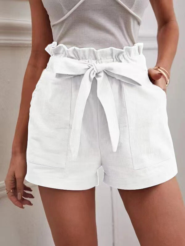 Damen Tailored Shorts mit Krawatte und praktischen Taschen Sovae