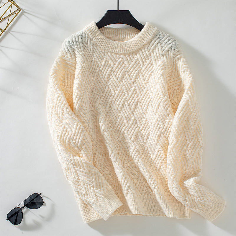 Damen Strickpullover mit modernem Strukturmuster und bequemer Passform Sovae