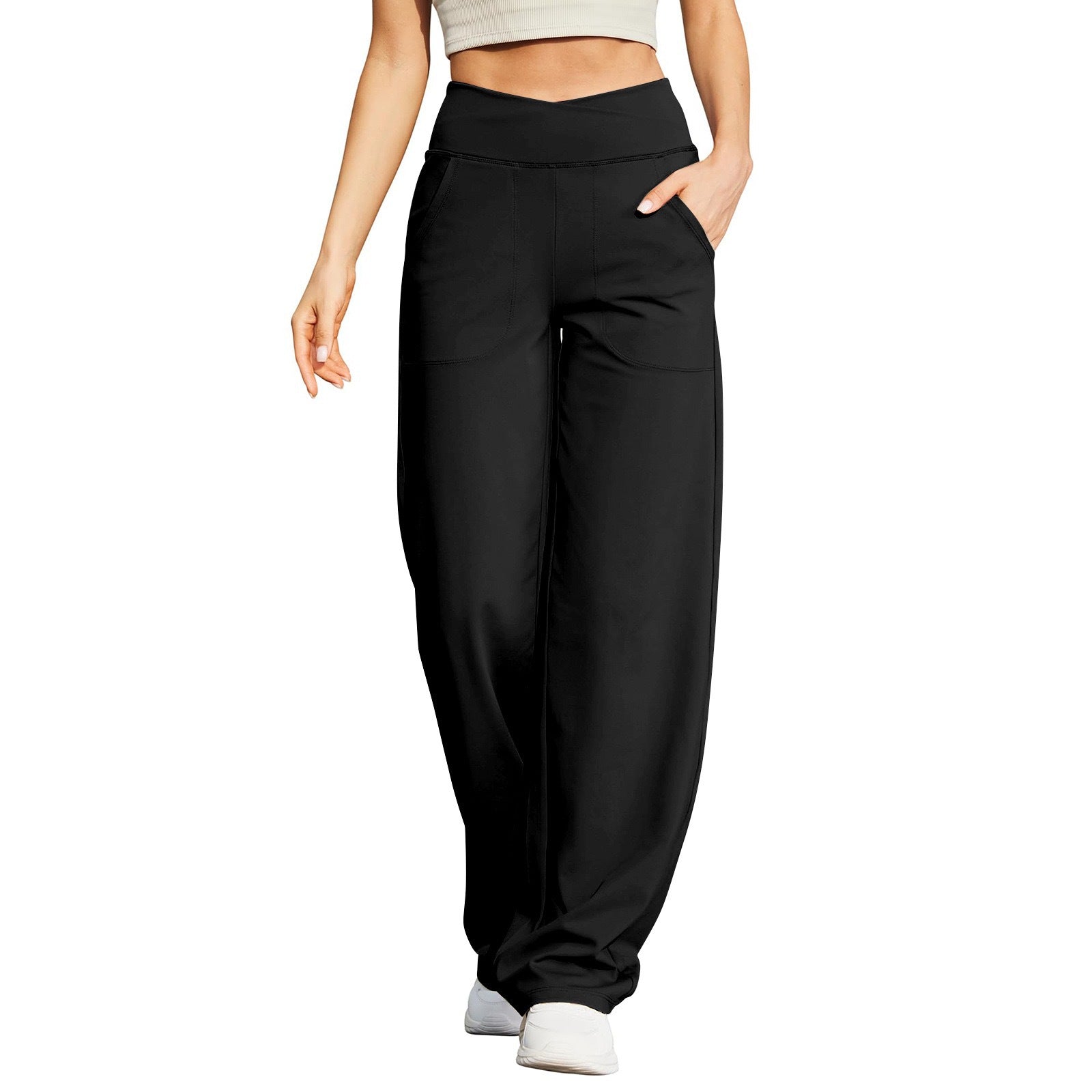 Damen Sportliche High-Waist-Hosen Sovae