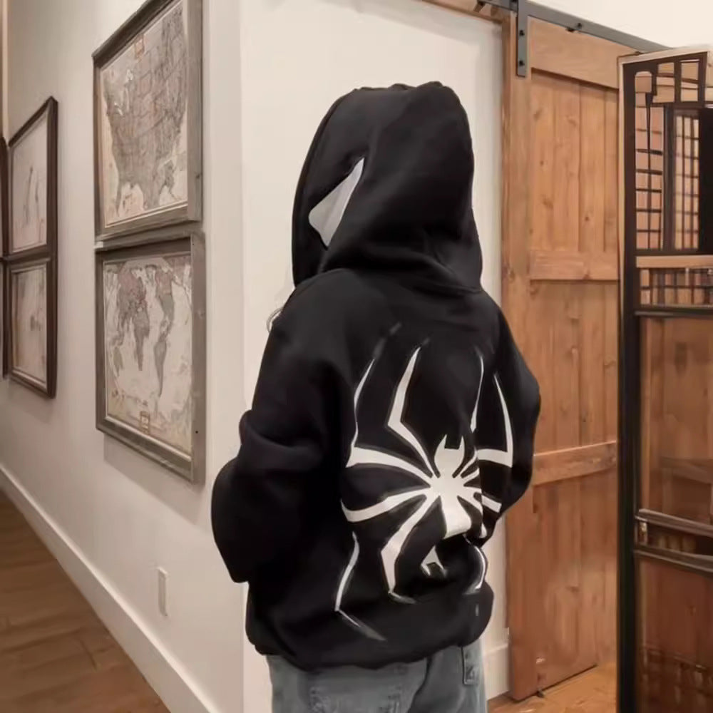 Damen Kapuzenpullover mit künstlerischem Spider-Motiv Sovae