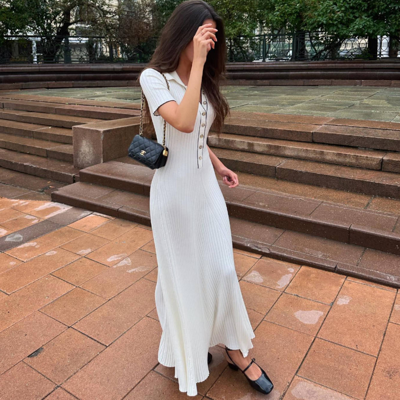 Damen Midi-Kleid mit feiner Rippstruktur Sovae