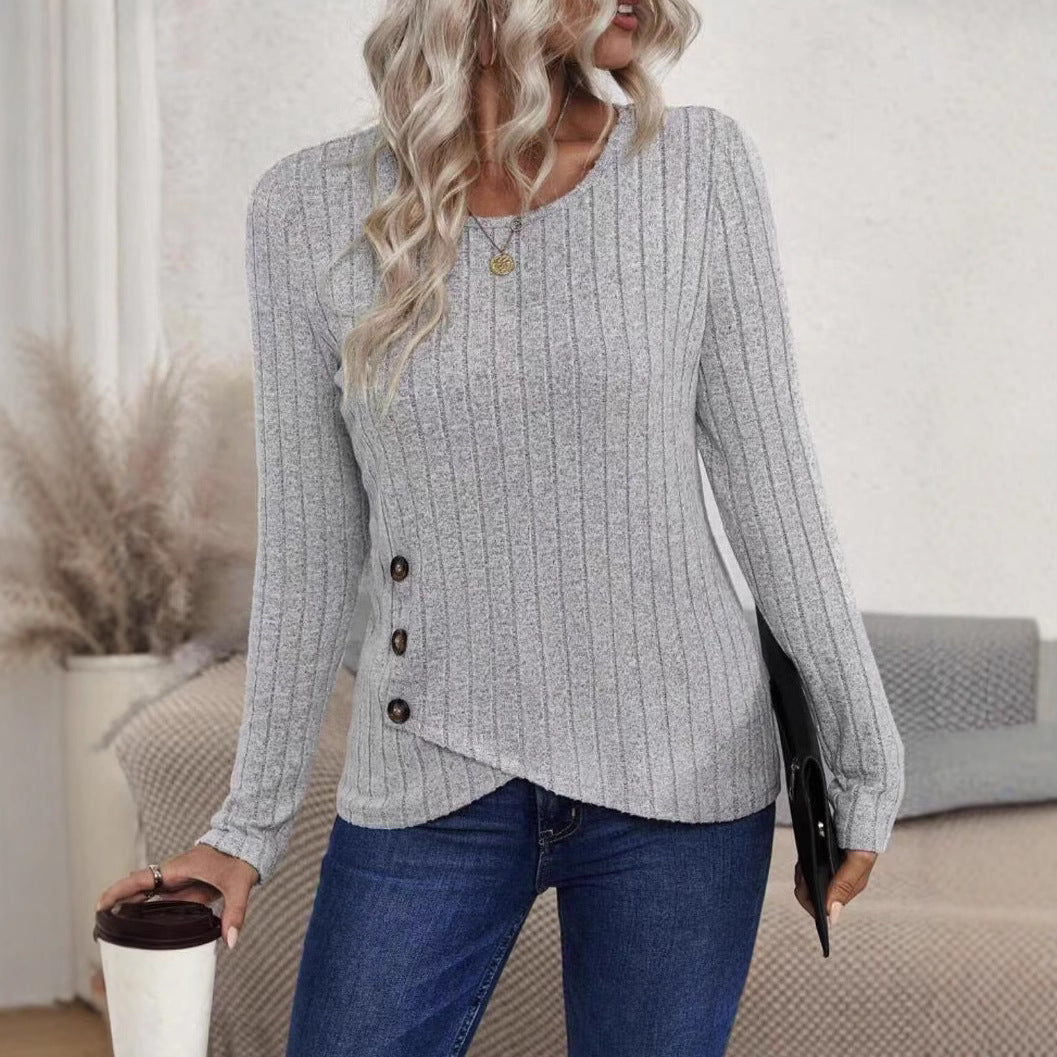 Damen gestreifter Pullover Sovae