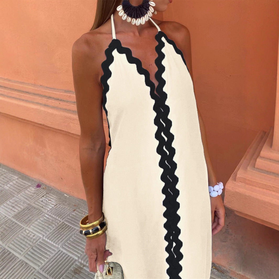 Damen Maxikleid mit raffinierten Schrägen und charmanten Trageeigenschaften Sovae