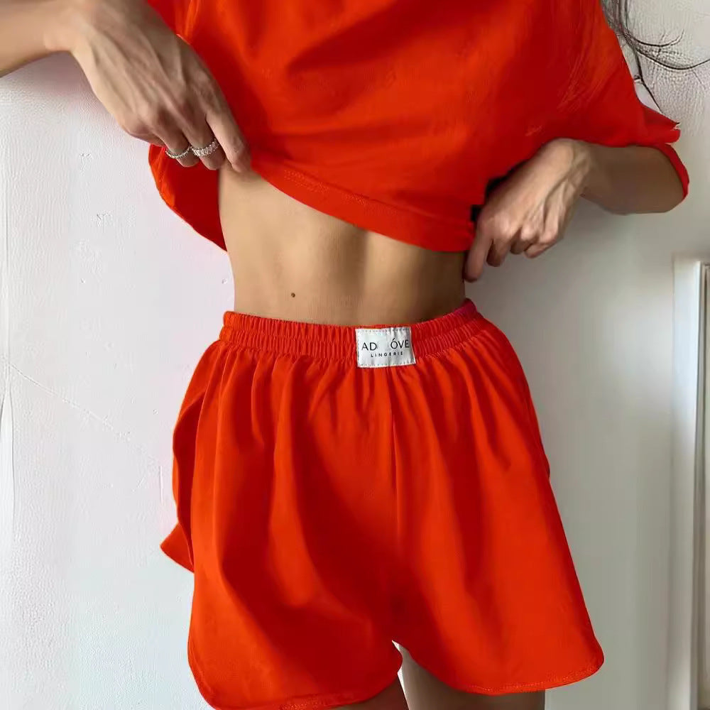 Damen lässige Sportshorts mit elastischem Bund und seitlichen Schlitzen Sovae