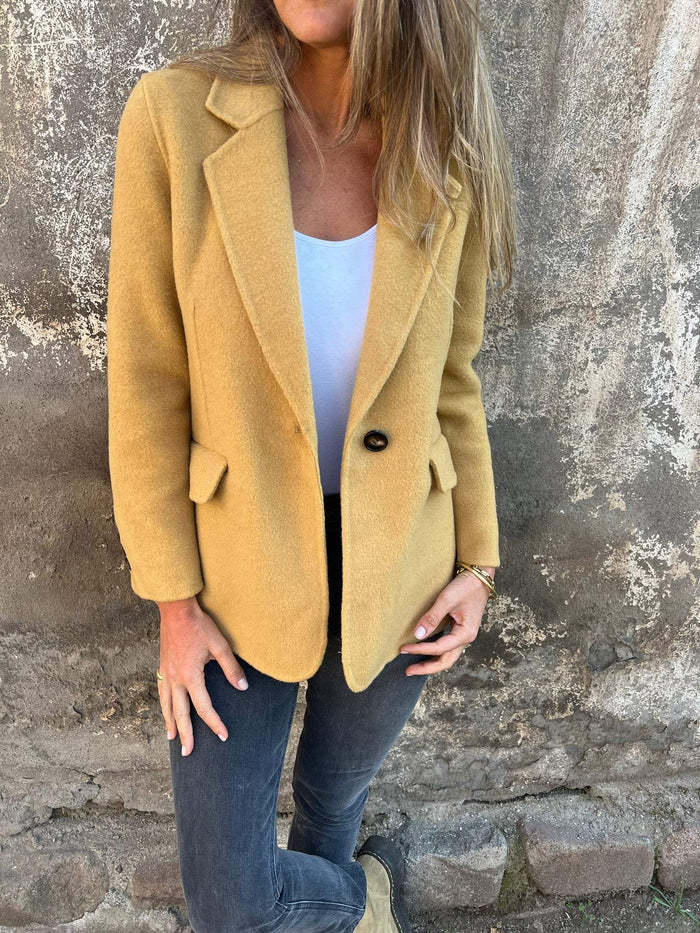 Damen eleganter Oversized Blazer aus hochwertigem Wollmix Sovae