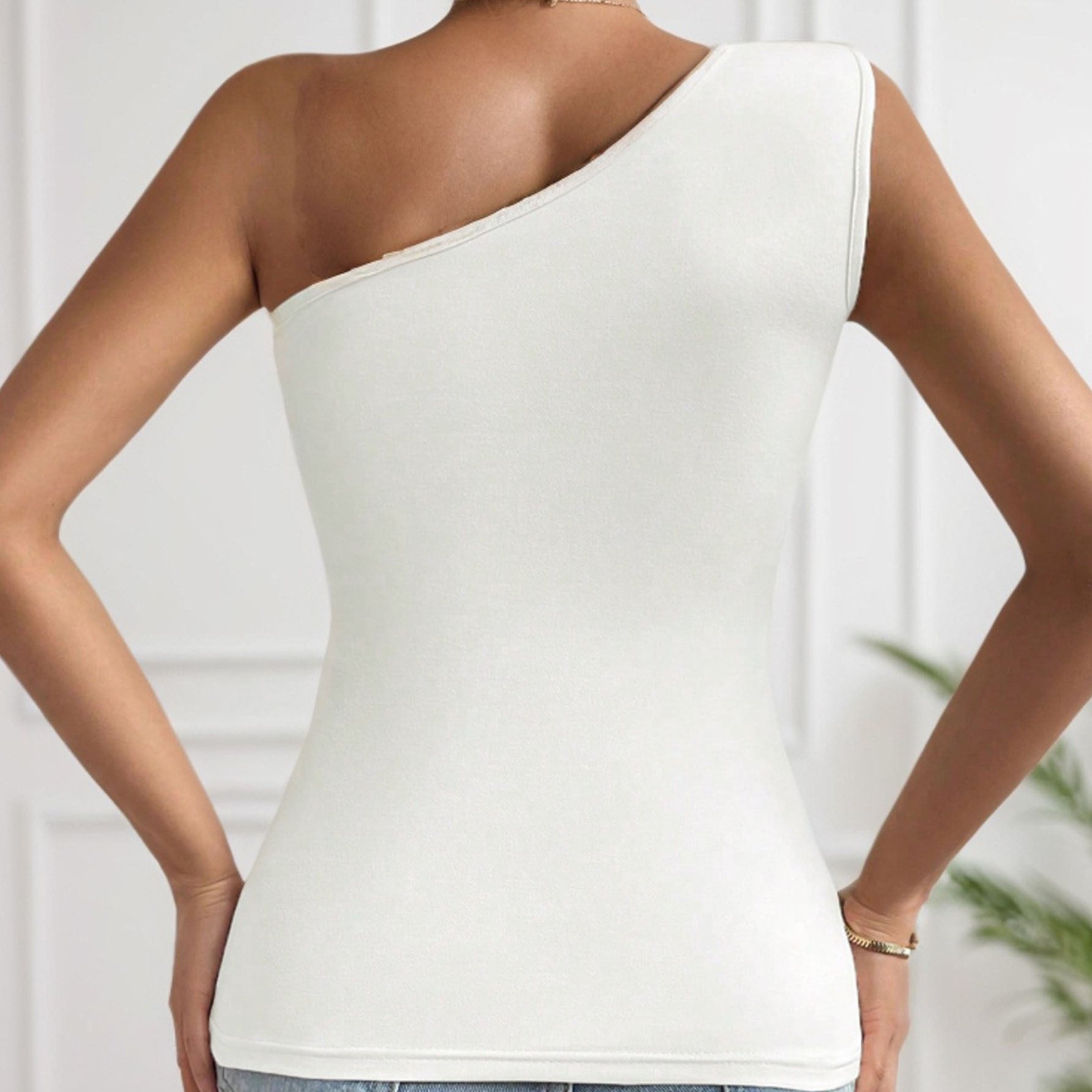 Damen Elegantes einseitiges Top mit Raffung Sovae