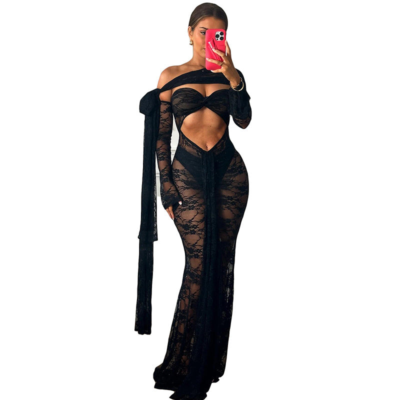Damen verführendes Spitzenkleid Sovae