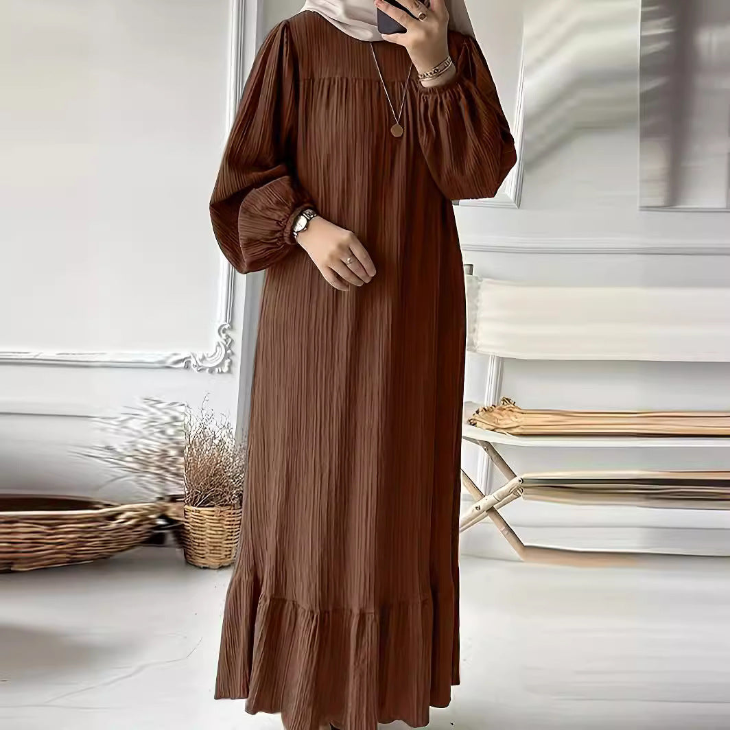 Damen Maxikleid mit waagerechtem Faltenwurf Sovae