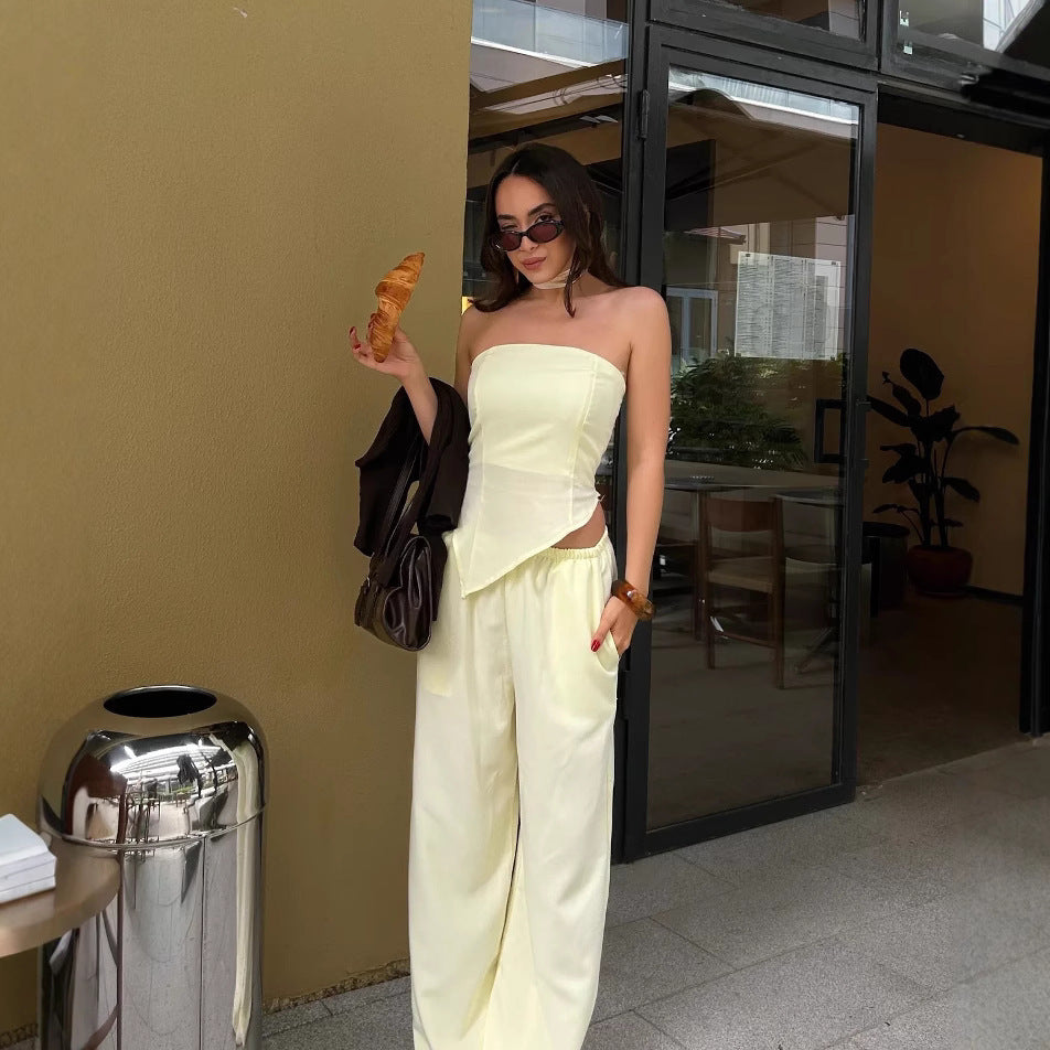 Damen eleganter Jumpsuit mit asymmetrischem Schnitt Sovae