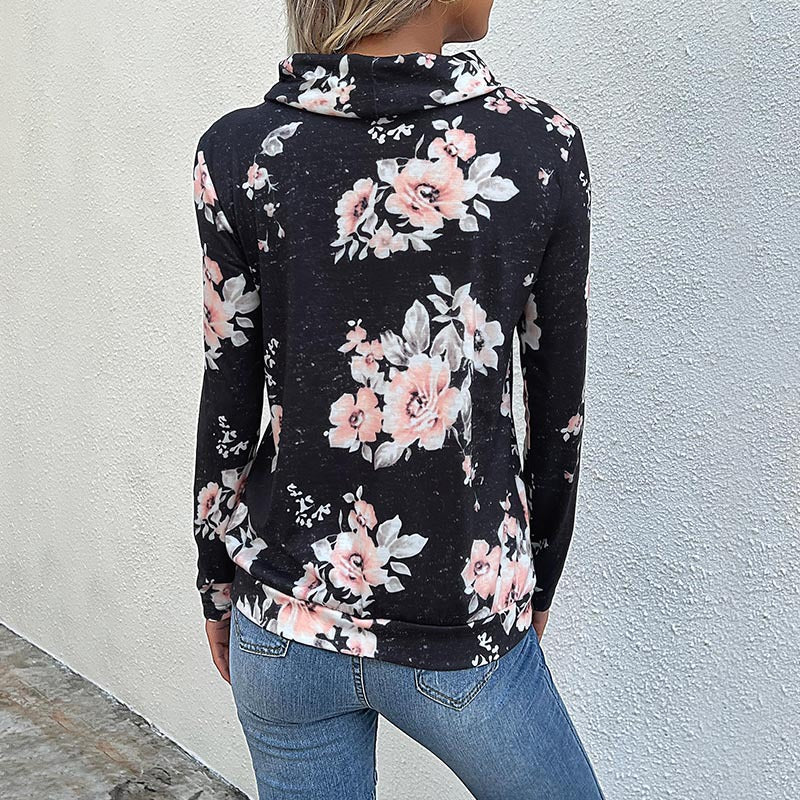 Damen gemütlicher Hoodie mit floralem Design und lässigem Schnitt Sovae