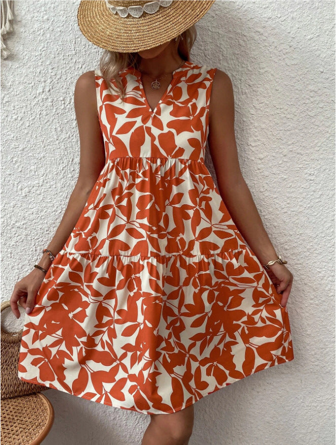 Damen lässiges Sommerkleid mit floralem Design Sovae